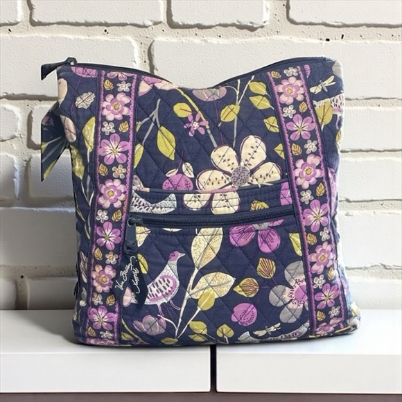 Vera Bradley Handbags - Vera Bradley Hipster Black & Purple Floral Nightingale Pattern​​